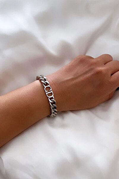 Clare's Store Brand Design Cd Letter Silver Color Bracelet