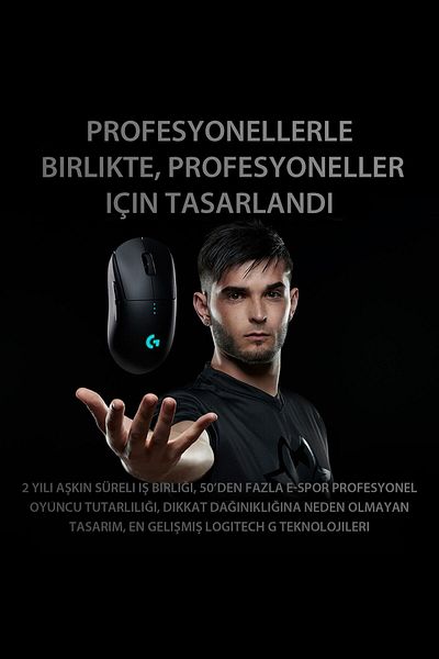 logitech ماوس الألعاب اللاسلكي G Pro Hero باللون الأسود