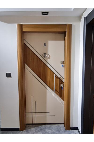 Tezdoor Celik Kapi Tırnaklı Sistem Kale Kilit Çelik Kapı, Eskitme Kasalı Düz Model Daire Kapısı Sol Açılım