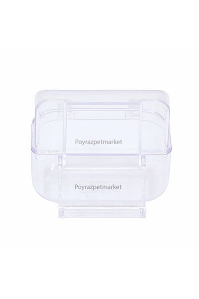 PoyrazPet وعاء طعام فاخر شفاف - لجميع الطيور القفصية، قطعة واحدة