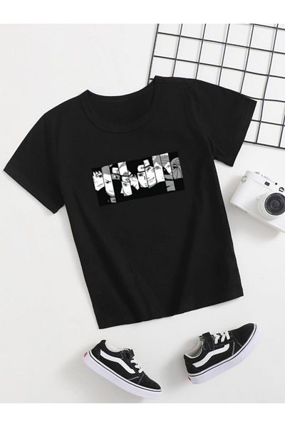 LePold Tricou negru Naruto Anime pentru copii