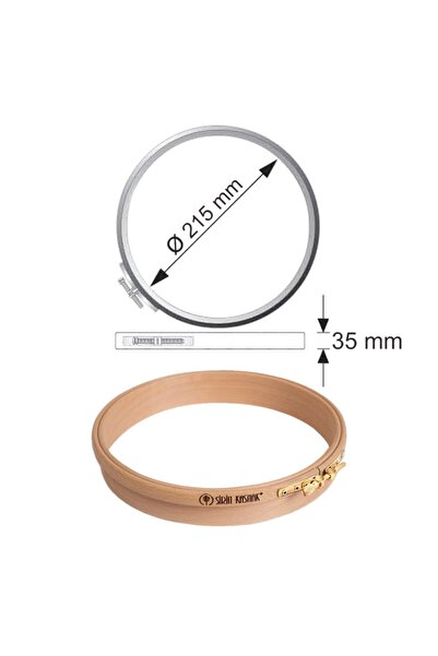 Şirin Kasnak Ahşap Punch/panç Nakışı Işleme Kasnakları - Çap 21,5 Cm - Kalınl...