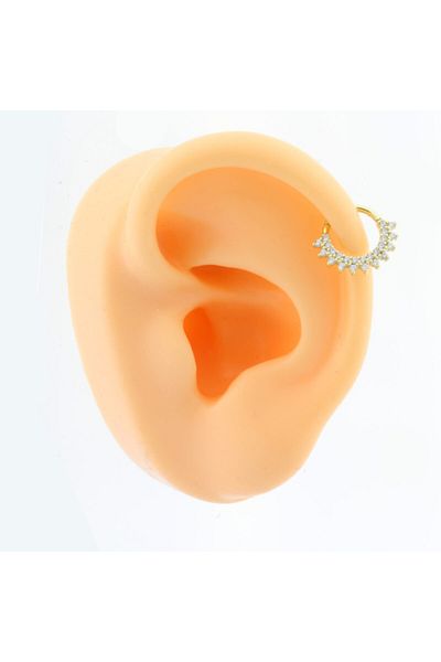 Dianora Piercing 14 Carat Gold Jewelled Minimal Ring Piercing