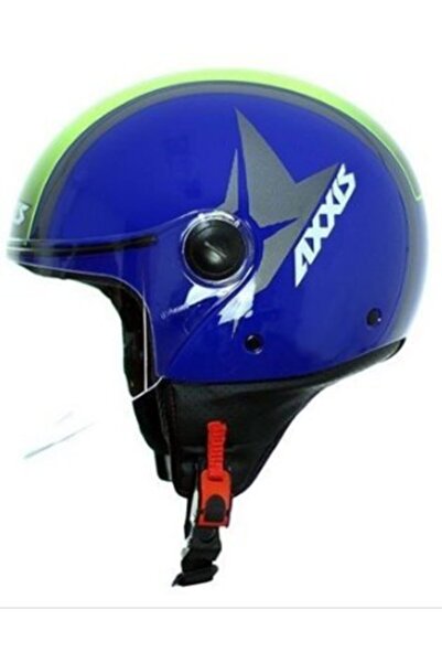 AXXIS Square Flag B7 Gloss Blue Yarım Motorsiklet Kaskı Gloss