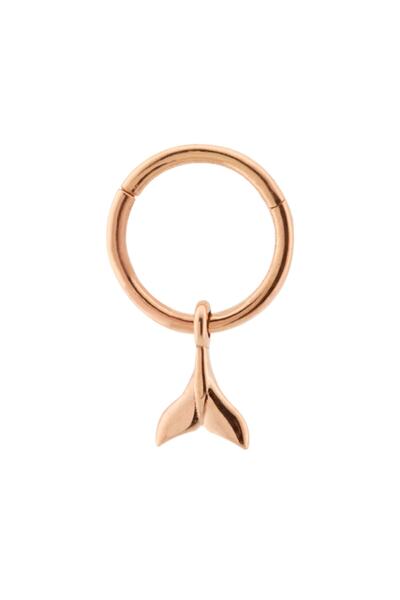 Dianora Piercing 14 Ayar Rose Altın Balık Kuyruğu Sallantılı Minimal Halka Pi...