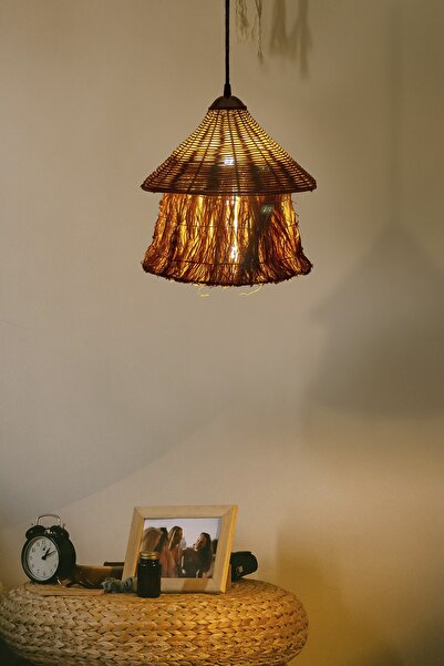 Bambu Aydınlatma Rattan Avize Mushroom