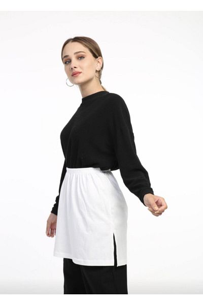 mirach Women's Ecru Combed Cotton Lingerie Skirt