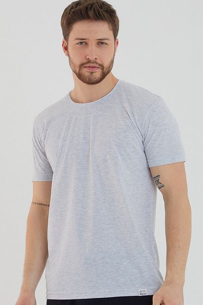 AMAZING CRASH Ανδρικό μπλουζάκι με κοντό μανίκι Karmelanj Basic Crew Neck Slim Fit
