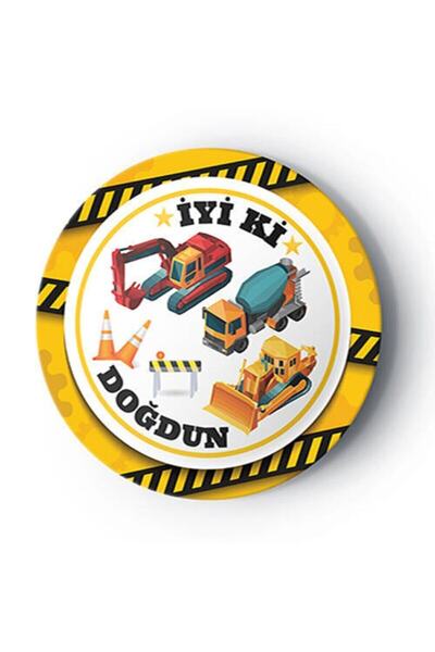 party mix Inşaat Iş Makinaları Temalı Doğum Günü Parti Karton Tabak 8'li