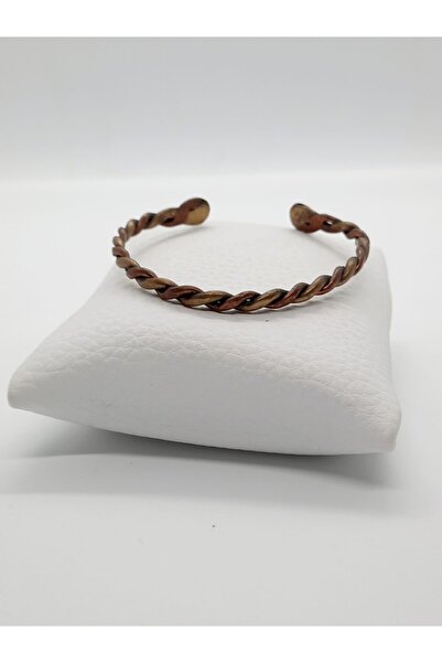 Dcstore El Yapımı Saf Bakır Burma Bilezik İki Renk Geçişli Mat