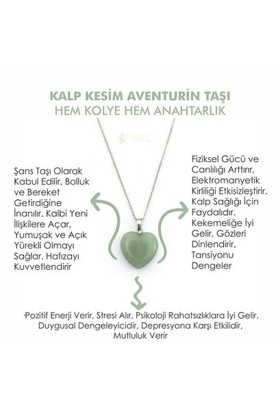 Mystic Energy Natural Stone Aventurine Stone Heart Cut Whether Pendant or Keychain |   Gift Natural Stone
