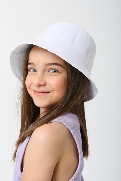 BALIENTE White Unisex Bucket Kids Hat