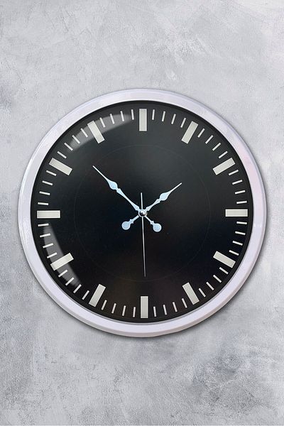 Kasva Concept Δώρο Διακοσμητικό Ρολόι Τοίχου 52 εκ. Λευκό Μεταλλικό Μαύρο Χρώμα