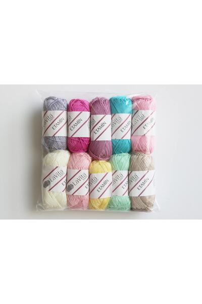 LaVita Yarn مجموعة خيوط الحياكة الصغيرة من إيتامين، خيوط تاكا (02-متعددة الأل...