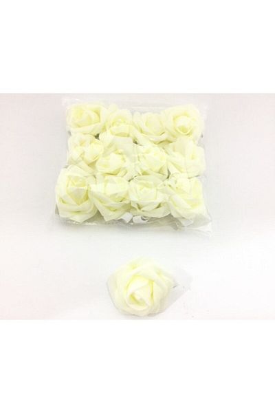 ELITETIME Latex Eva Artificial Flower Rose Cream (2cm*2cm) (144 ΤΕΜ) – Διακόσμηση τεχνητών λουλουδιών, Στολίδι γραφείου, Φόντο