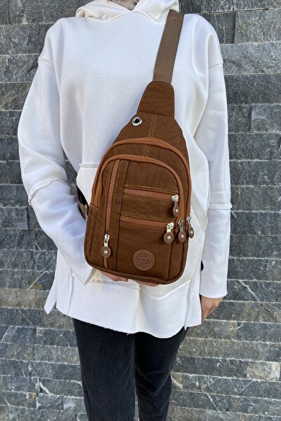 DZC KUZENLER ÇANTA Unisex Taba Suya Dayanıklı Krinkıl Çapraz Askılı Vücut Ve ...