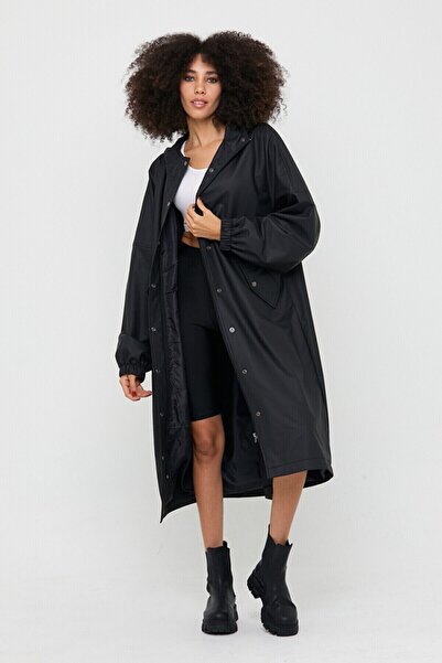 STB Gaddar Yağmurluk ,raincoat Oversize Tasarım Kapüşonlu Yumuşak Suni Deri , Fermuarlı Ve Çıtçıtlı