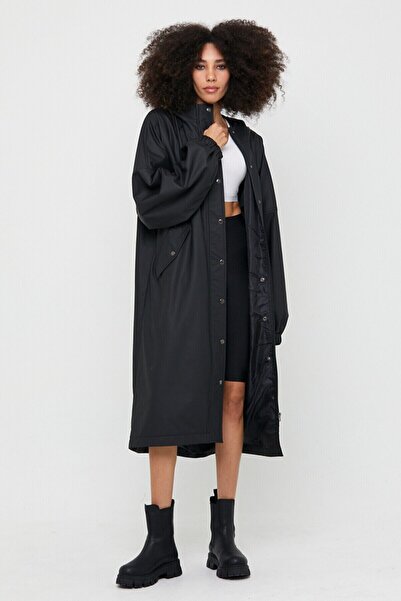 STB Gaddar Yağmurluk ,raincoat Oversize Tasarım Kapüşonlu Yumuşak Suni Deri , Fermuarlı Ve Çıtçıtlı