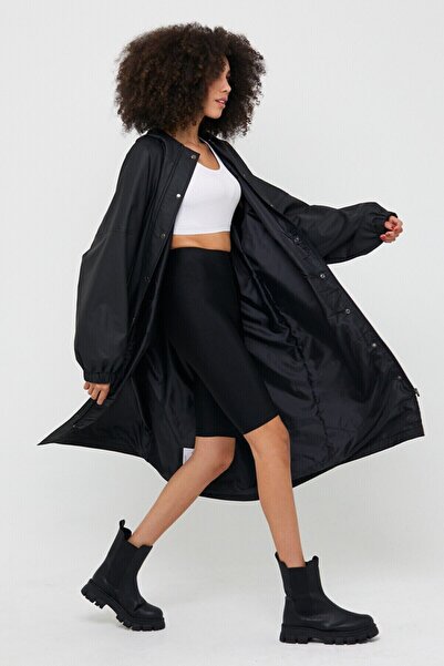 STB Gaddar Yağmurluk ,raincoat Oversize Tasarım Kapüşonlu Yumuşak Suni Deri , Fermuarlı Ve Çıtçıtlı