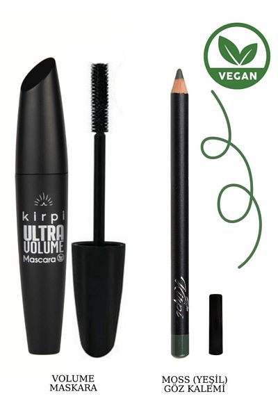 Kirpi Ultra Volume Mascara + Moss Green Eye Pencil