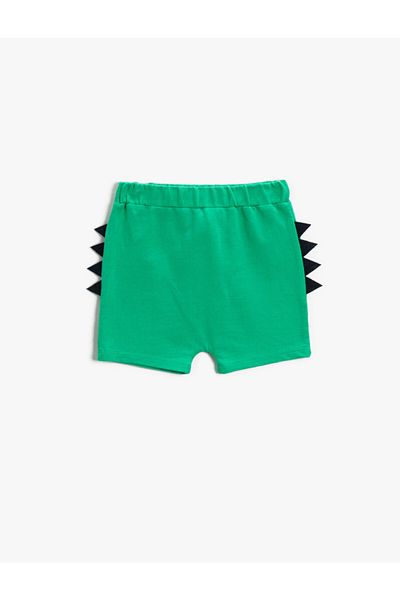 Koton Boy's Elastic Waist Dinosaur Green Shorts 2ymb48575tk