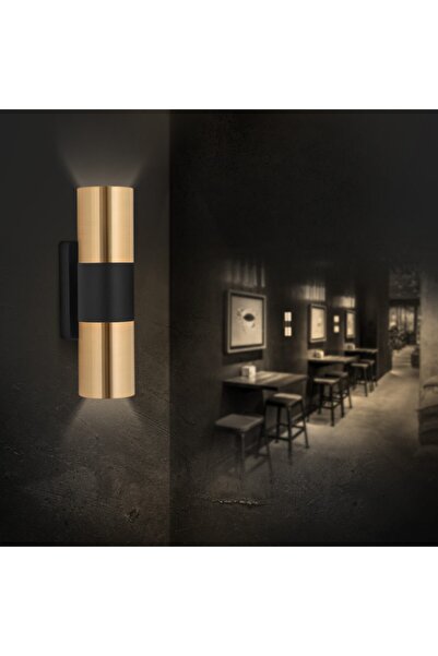 NEVO Çift Yönlü Iç Mekan Aplik Siyah Gold 4000k Ilık Beyaz Na144