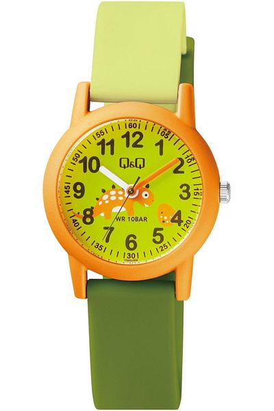 Q&Q Vs49j008y Waterproof Silicone Cord Kids Wristwatch
