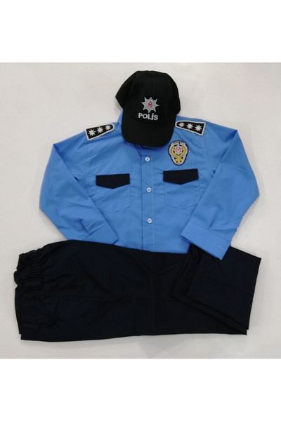 Yonca Çocuk Costum de poliție pentru cămașă pentru copii între 2-10 ani