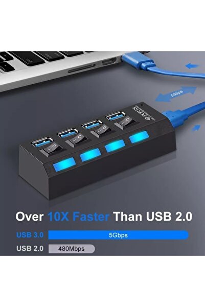 MJ TECH 4 Port Usb 3.0 Çoğaltıcı Çoklayıcı Hub - Yüksek Hız 5 Gbps