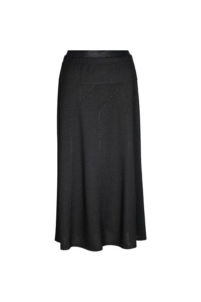 HESNA Women's Black Seasonal Skirt with Stone Detail - Unlined Batal
