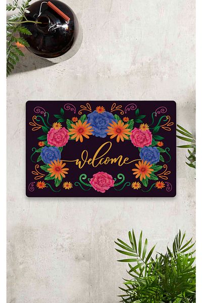 Vagonik Digital Printed 50x70cm Decorative Multi-Purpose Indoor and Outdoor Door Mat