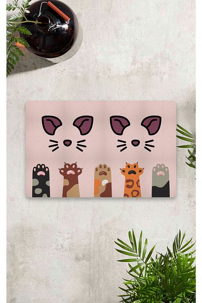 Vagonik Digital Printed 50x70cm Decorative Multi-Purpose Indoor and Outdoor Door Food Mat