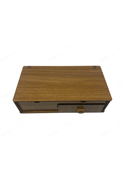 Ahşap Çekmeceli Kombin Kutusu Kahverengi