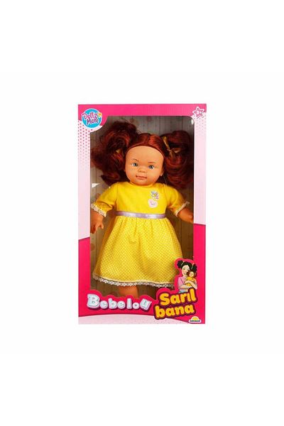 Bebelou Yellow Filled Doll with Real Face - 40 cm