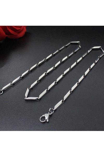 The Collection 316l Steel Cube Triangle Men's Necklace