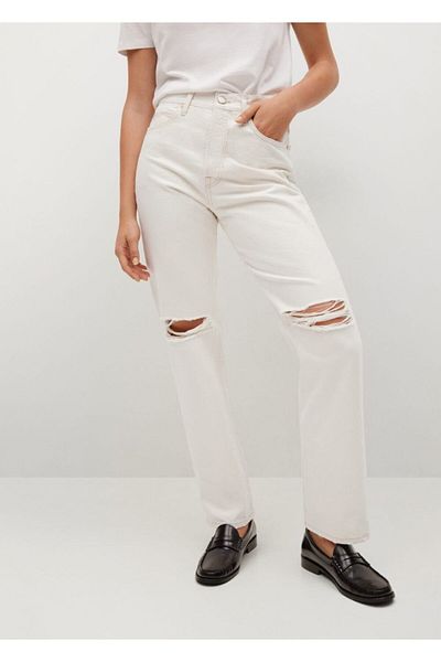 MANGO Woman Waist Height Mid Length Straight Cut Jeans