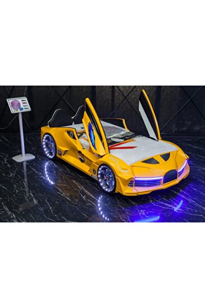 Kaju CarBed Kaju Moon Aero Full Arabalı Yatak, Sarı, Kumandalı Işık Ve Ses Si...