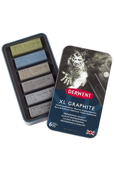 Derwent علبة من 6 قطع من الصفيح من الجرافيت السميك Xl Graphite Block