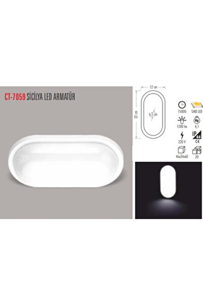 Cata Pisa 25w Sıva Üstü Led Armatür Beyaz