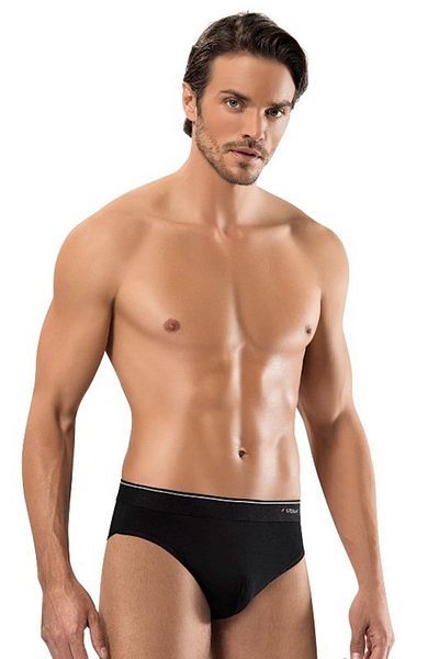 Muraty Men's Erdem Black Cotton Elastane Slip 3-Piece