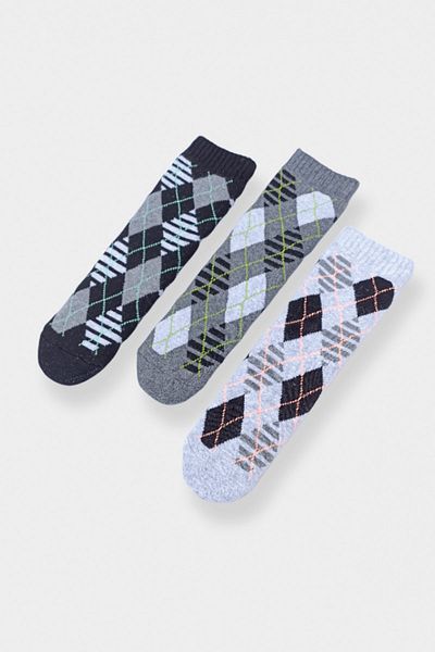 MEM SOCKS Чифт от 3 детски чорапи с неплъзгащ се кариран мотив