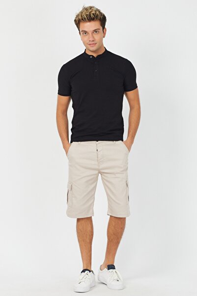 COOL TARZ Ανδρικό μπεζ Cargo σορτς τσέπης Lycra