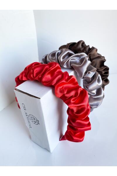 CSR AKSESUAR Set de 3 coroane din satin adunat