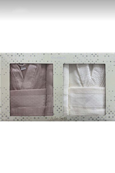 Özdilek Σετ οικογενειακού μπουρνούζι 8 τεμαχίων Κρεμ μπεζ 100% βαμβακερό σετ μπουρνούζι