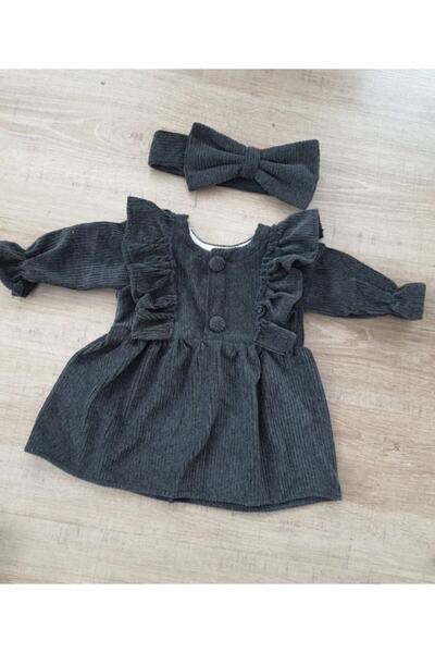 Tozpembebaby Kadife Bebek Elbisesi