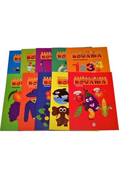 Sis Yayıncılık Eğlenceli Eğitici Boyama Seti 10 Kitap