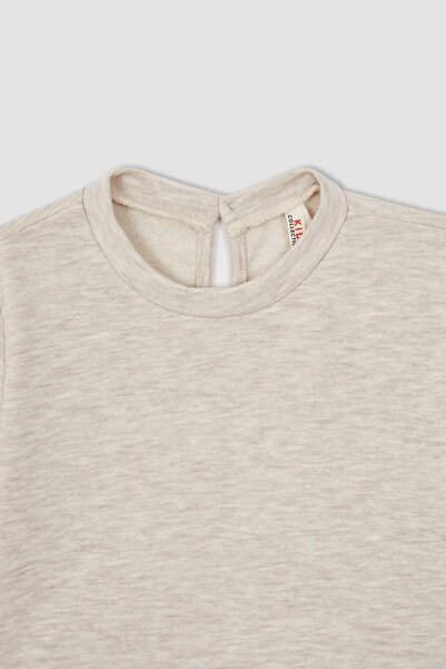 DeFacto Κοριτσίστικο φόρεμα με μακρυμάνικο σχέδιο με λαιμόκοψη