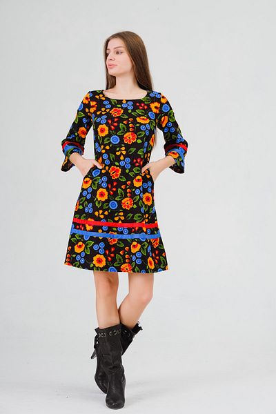 İna Femeie Neagra Divitin Floral Flanelet Pisica Originala Fusta Rochie de iarna cu dungi drepte