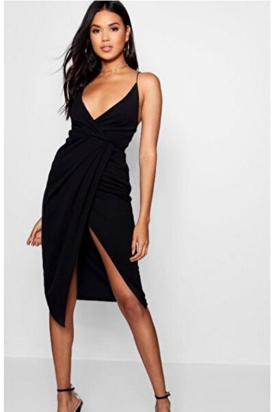 AVC Askılı Yırtmaç Detaylı Elbise 200