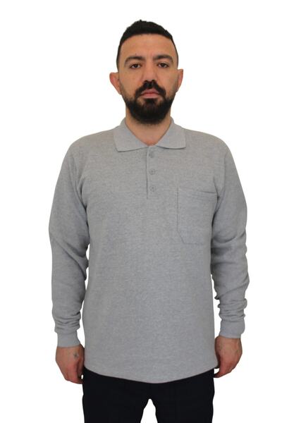 Çağrı İş Elbiseleri Φούτερ με γιακά πόλο σε γκρι χρώμα